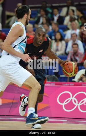 Kobe Bryant Dies In Helicopter Crash ---- USA's Kobe Bryant competes during the men's basketball semifinal match Argentina vs USA at North Greenwich Arena, during the London 2012 Olympic Games, on August 10, 2012. Photo by Gouhier-Guibbaud-JMP/ABACAPRESS.COM Stock Photo