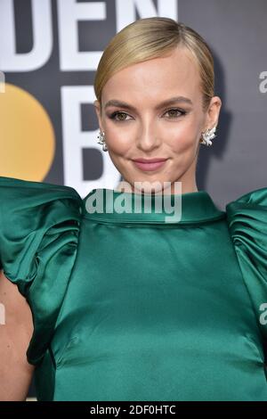 Jodie Comer attending the 77th Golden Globe Awards Arrivals at The Beverly Hilton, Los Angeles, CA, USA on January 5, 2020. Photo by Lionel Hahn/ABACAPRESS.COM Stock Photo