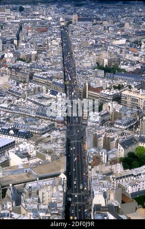 Aerial view of boulevard in Paris, France Stock Photo