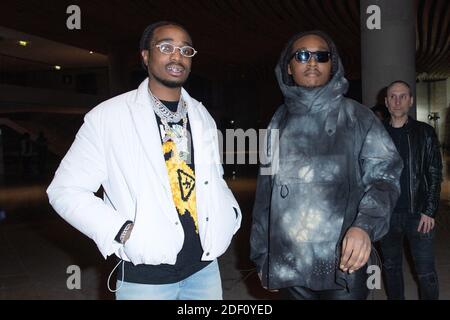 Rapper Quavo and Rapper Takeoff from Migos attending the Off White Menswear Fall/Winter 2020-2021 show as part of Paris Fashion Week in Paris, France on January 15, 2020. Photo by Aurore Marechal/ABACAPRESS.COM Stock Photo