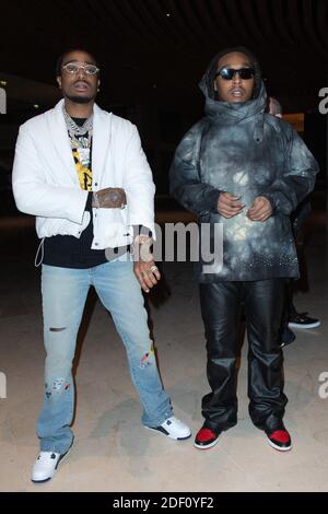 Rapper Quavo and Rapper Takeoff from Migos attending the Off White Menswear Fall/Winter 2020-2021 show as part of Paris Fashion Week in Paris, France on January 15, 2020. Photo by Aurore Marechal/ABACAPRESS.COM Stock Photo