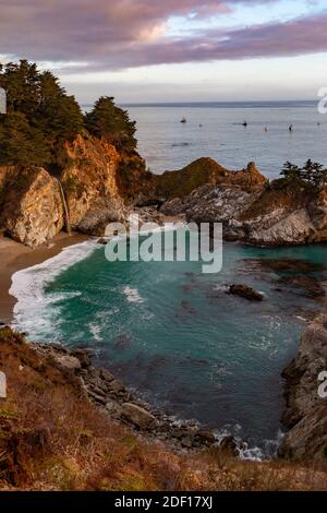 McWay Falls along the Pacific Coast Highway in Big Sur, California Stock Photo