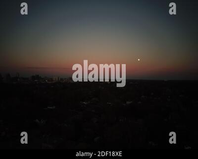 Aerial photo of London Ontario at sunset Stock Photo