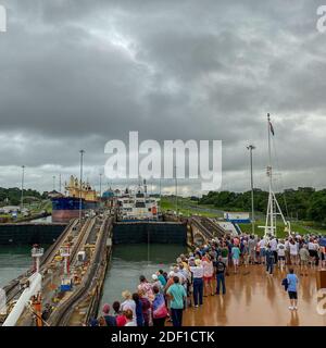 Entrance to first lock of Panama Canal Stock Photo - Alamy