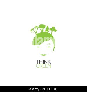 Think green icon Stock Vector