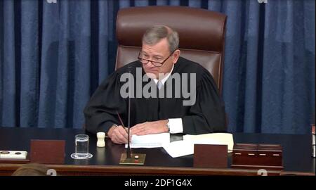 Chief Justice John Roberts presides over the impeachment trial of ...