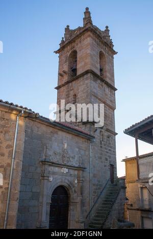 Church of Santa Maria de la Asuncion of Banos de Montemayor, Ambroz Valley, Extremadura, Spain Stock Photo