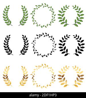 Laurel wreath Collection set isolated on white background. Illustration ...