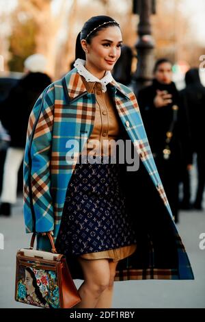 Street style, Heart Evangelista arriving at Hermes Fall-Winter 2022-2023  show, held at Garde Republicaine, Paris, France, on March 5th, 2022. Photo  by Marie-Paola Bertrand-Hillion/ABACAPRESS.COM Stock Photo - Alamy