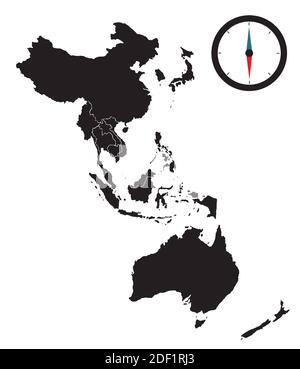 Modern Regional Comprehensive Economic Partnership RCEP map.  Illustration. Stock Photo