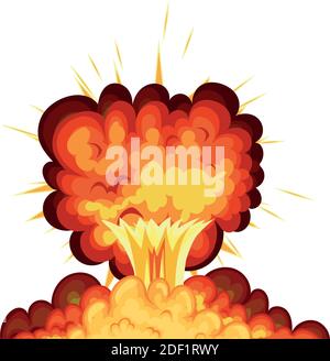 blast with fire clouds of orange and yellow color Stock Vector Image ...