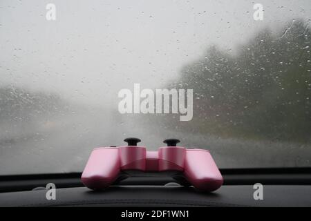 pink controller ps3 Stock Photo
