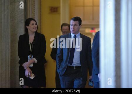 United States Senator Todd Young (Republican of Indiana) returns to the Senate Chamber following a brief recess in the impeachment trial of United States President Donald J. Trump at the United States Capitol in Washington D.C., U.S., on Monday, February 3, 2020. The Senate is set to hear closing statements today, with a final vote expected Wednesday. Photo by Stefani Reynolds/CNP/ABACAPRESS.COM Stock Photo