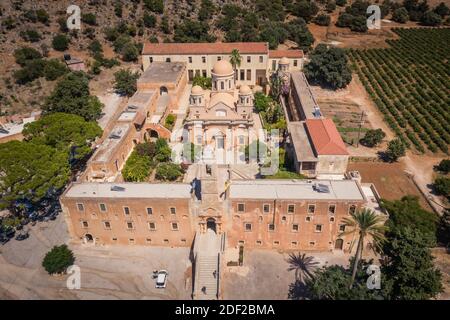 Agia Triada Tzagaroli Monastery at Akrotiri peninsula in the Chania regional unit, Crete Stock Photo