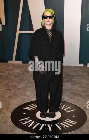 Billie Eilish attending the Vanity Fair Oscar party at Wallis Annenberg Center for the Performing Arts on February 09, 2020 in Beverly Hills, Los Angeles, CA, USA, February 9, 2020. Photo by David Niviere/ABACAPRESS.COM Stock Photo