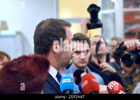 Christophe Castaner, Minister of the Interior, visiting the Bas-Rhin to illustrate the Government's commitment to asylum and the fight against illegal immigration.February 14, 2020, in Strasbourg Northeastern France.Photo by Nicolas Roses/ABACAPRESS.COM Stock Photo