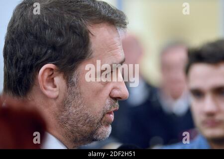 Christophe Castaner, Minister of the Interior, visiting the Bas-Rhin to illustrate the Government's commitment to asylum and the fight against illegal immigration.February 14, 2020, in Strasbourg Northeastern France.Photo by Nicolas Roses/ABACAPRESS.COM Stock Photo