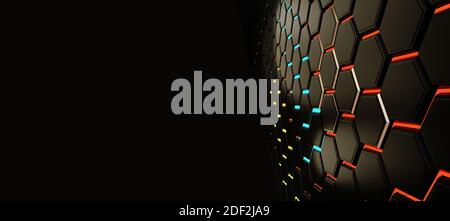 grid hexagonal modern creative trending dark structure background 3d ...