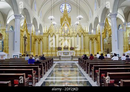 Alabama Hanceville Shrine of the Most Blessed Sacrament,of Our Lady of the Angels Monastery OLAM,13th century Franciscan style church monastery,inside Stock Photo