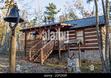 Alabama Lookout Mountain Mentone Log Cabin,bell vacation rental, Stock Photo