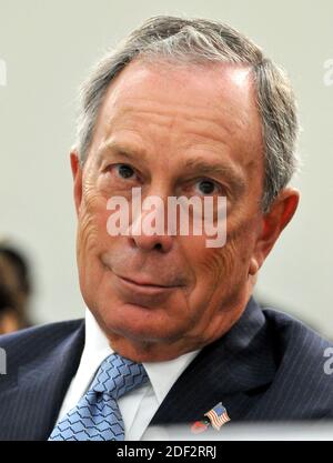 Washington, DC - July 31, 2008 -- New York City Mayor Michael Bloomberg testifies before the United States House of Representatives Committee on Energy and Commerce Subcommittee on Health in favor of H.R. 6594, the James Zadroga 9/11 Health and Compensation Act of 2008 in Washington, DC, USA, on Thursday, July 31, 2008. The bill seeks to mandate federal funding for monitoring, screening, and treatment of 9/11 responders while continuing to fund essential ongoing federal research. Photo by Ron Sachs / CNP/ABACAPRESS.COM Stock Photo