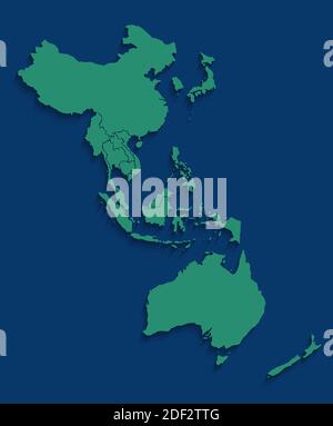 Modern Regional Comprehensive Economic Partnership RCEP map ...