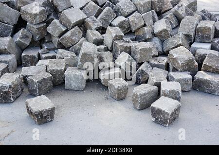 The many square grey stones blocks during daytime Stock Photo