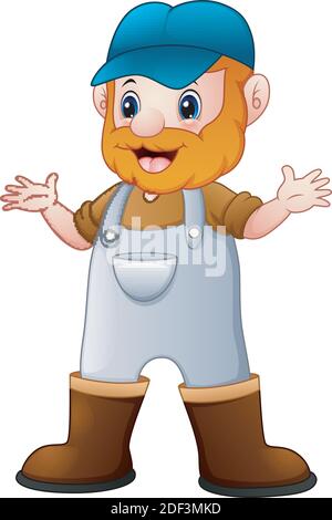 A cartoon illustration of a boy farmer smiling Stock Vector Image & Art ...