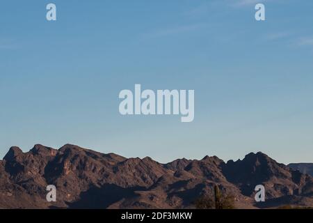 An overlooking view of nature along Quartzsite, Arizona Stock Photo