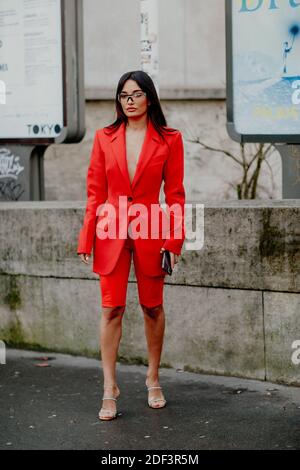 Street style, Amina Muaddi arriving at Louis Vuitton Spring Summer 2021  show, held at La Samaritaine, Paris, France, on October 6, 2020. Photo by  Marie-Paola Bertrand-Hillion/ABACAPRESS.COM Stock Photo - Alamy