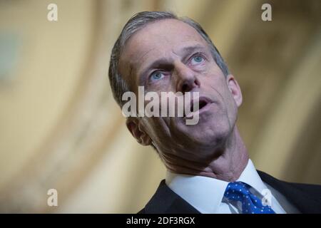 United States Senator John Thune (Republican of South Dakota) speaks to members of the media following Republican Policy Luncheons at the United States Capitol in Washington D.C., U.S., on Tuesday, March 10, 2020. Photo by Stefani Reynolds/CNP/ABACAPRESS.COM Stock Photo