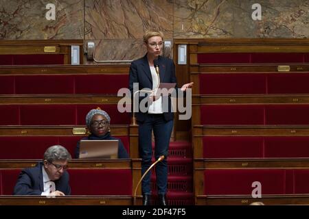 Clementine Autain during the weekly session of questions to the government at the national Assembly in Paris, France on March 24, 2020. Photo by Jacques Witt/Pool/ABACAPRESS.COM Stock Photo