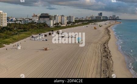 NO FILM, NO VIDEO, NO TV, NO DOCUMENTARY - View of an empty Beach in South Beach early Tuesday morning, March 31, 2020, as the beaches and business remained closed and residents are urged to remain in their homes. Photo by Pedro Portal/Miami Herald/TNS/ABACAPRESS.COM Stock Photo