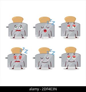Cartoon character of toast maker with sleepy expression. Vector illustration Stock Vector
