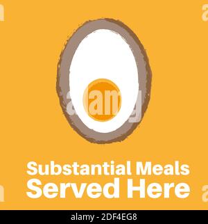 Scotch Eggs served here vector illustration on a yellow background Stock Vector