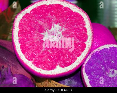 Photo of a bright grapefruit close-up Stock Photo
