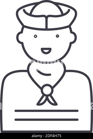 Navy army icon, linear isolated illustration, thin line vector, web design sign, outline concept symbol with editable stroke on white background. Stock Vector