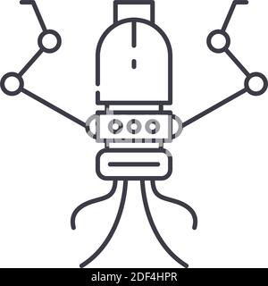 Nanobot icon, linear isolated illustration, thin line vector, web design sign, outline concept symbol with editable stroke on white background. Stock Vector