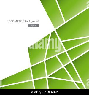 Geometric Abstract green polygons, vector background Stock Vector