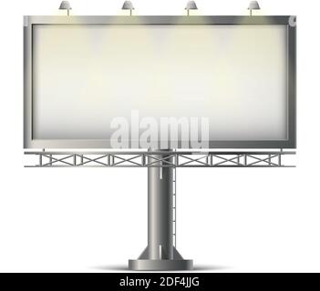 realistic blank banner on the road for advertisement. Stock Vector