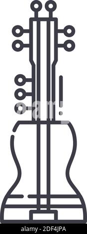 Musical instrument icon, linear isolated illustration, thin line vector, web design sign, outline concept symbol with editable stroke on white Stock Vector