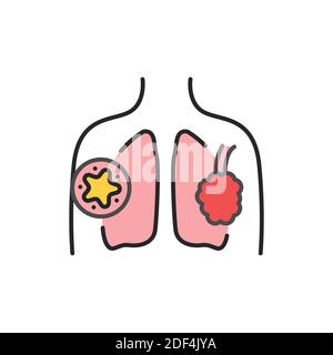 COPD line color icon. Sign for web page, mobile app Stock Vector