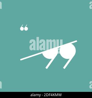 white quote marks isolated on blue background. Flat reading icon. Vector illustration. quotation logo. Stock Vector