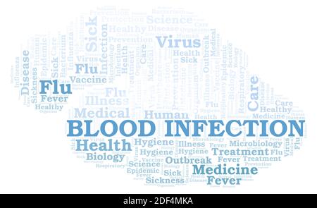 Blood Infection typography word cloud create with text only. Stock Photo