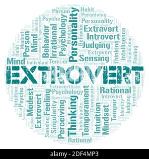 Extrovert typography word cloud create with text only. Stock Photo