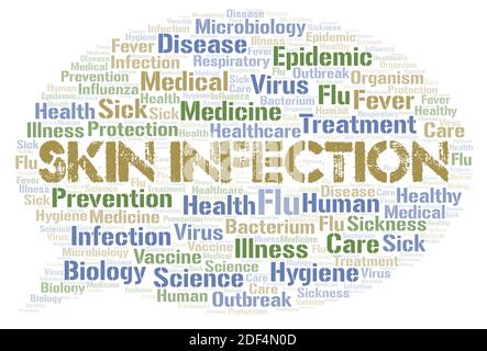 Skin Infection typography word cloud create with text only. Stock Photo