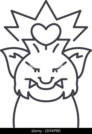 Monster power icon, linear isolated illustration, thin line vector, web design sign, outline concept symbol with editable stroke on white background. Stock Vector