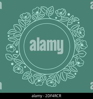 Round flourish frame Stock Vector