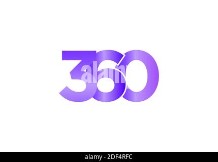 360 logo design vector illustration. 360 sign Stock Vector