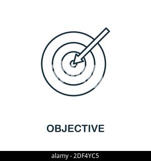 Objective icon. Line style element from community management collection. Thin Objective icon for templates, infographics and more Stock Vector